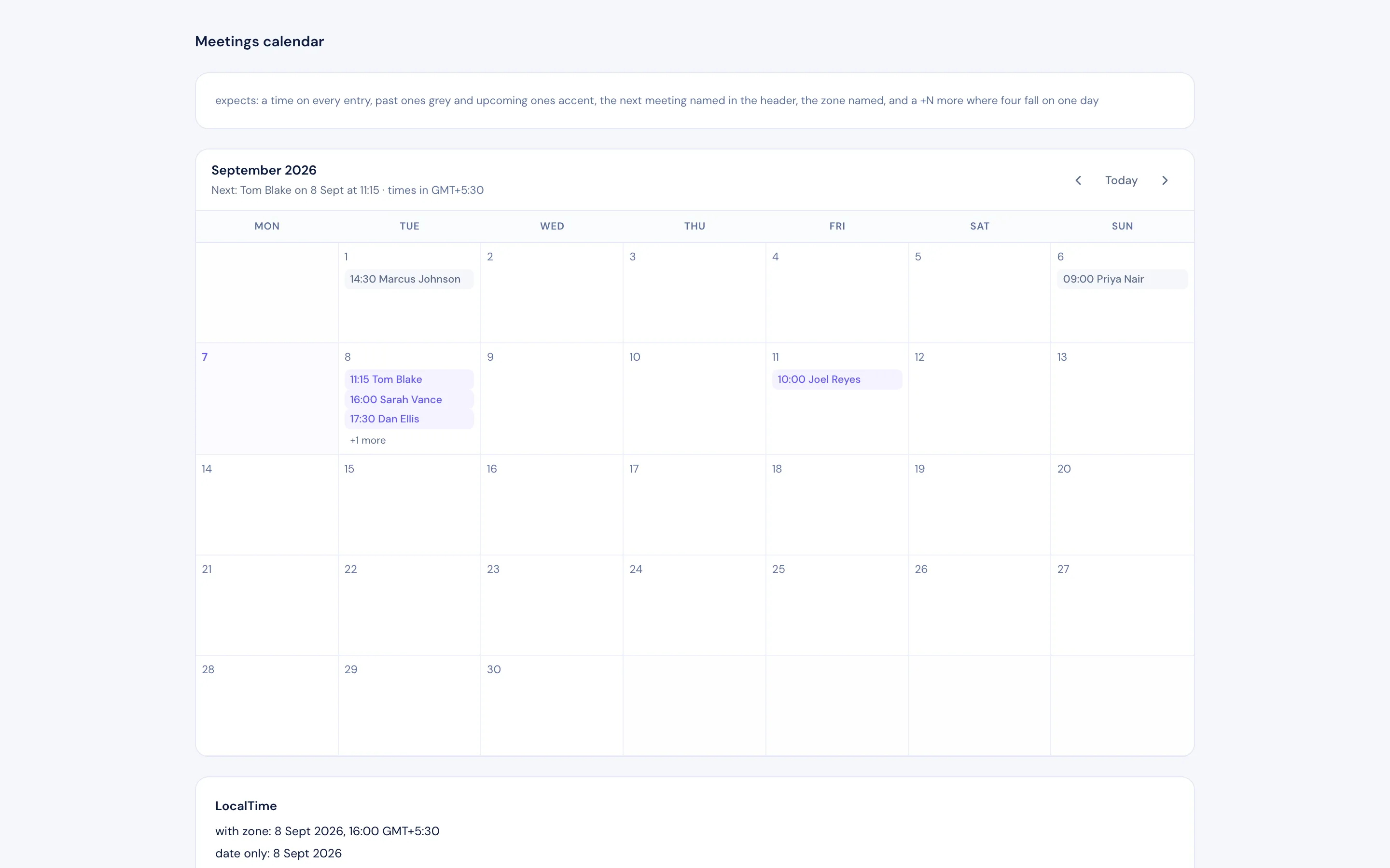 Screenshot of the appointment setting area of the IntellReach workspace