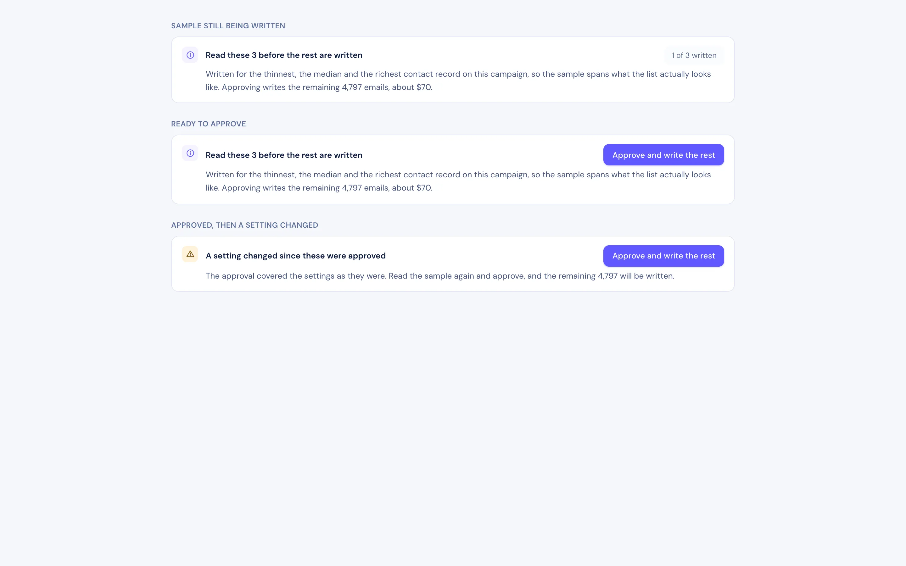 The approval panel: read these three before the rest are written